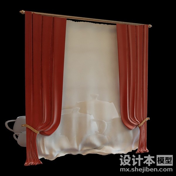 窗帘3d模型下载