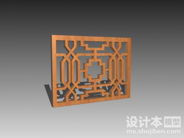 中式窗格3d模型下载