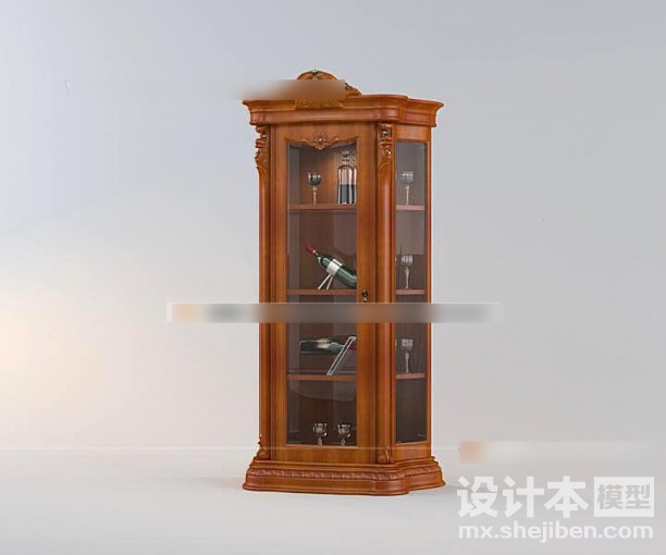 美工家具酒柜3d模型下载