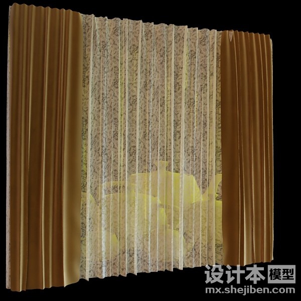 窗帘3d模型下载