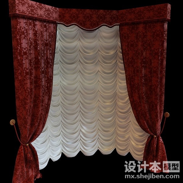 窗帘3d模型下载