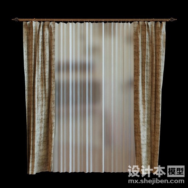 窗帘3d模型下载