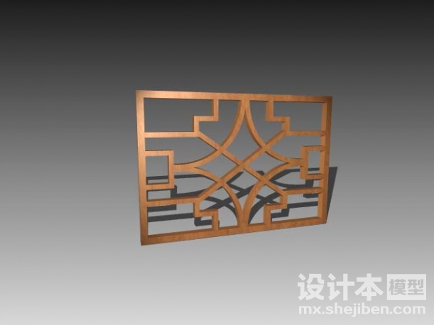 中式窗格3d模型下载