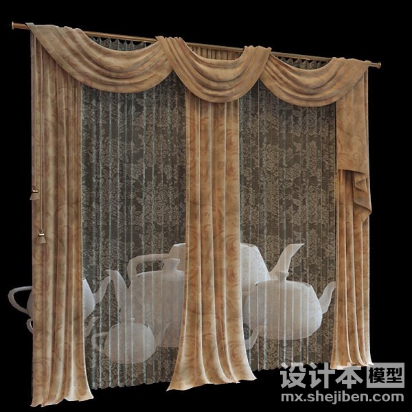 窗帘3d模型下载
