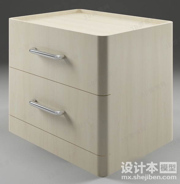 床头柜973d模型下载