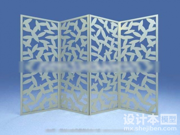 中式屏风隔断3d模型下载