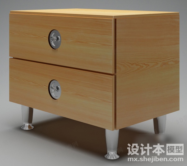 床头柜3d模型下载