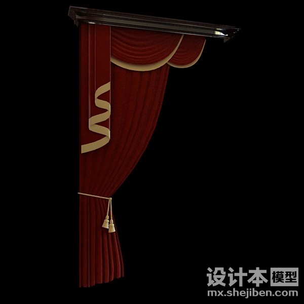 窗帘3d模型下载