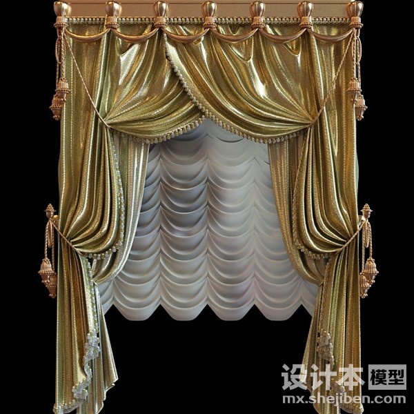 窗帘3d模型下载
