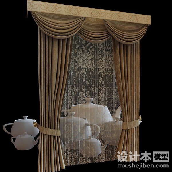 窗帘3d模型下载