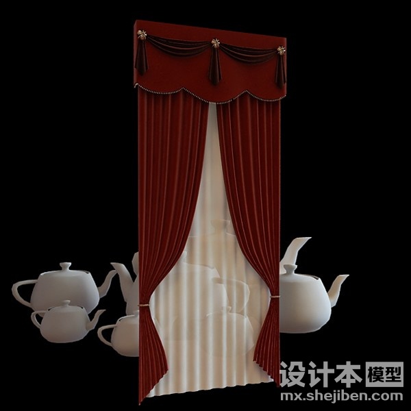 窗帘3d模型下载