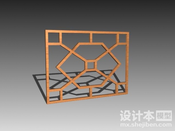 中式窗格3d模型下载