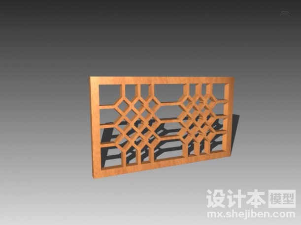 中式窗格3d模型下载