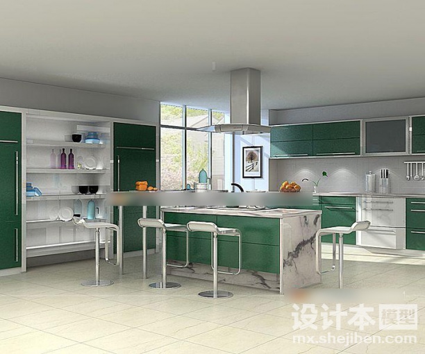 整体橱柜3d模型下载