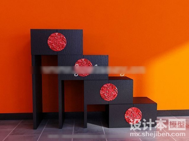 中式柜子3d模型下载