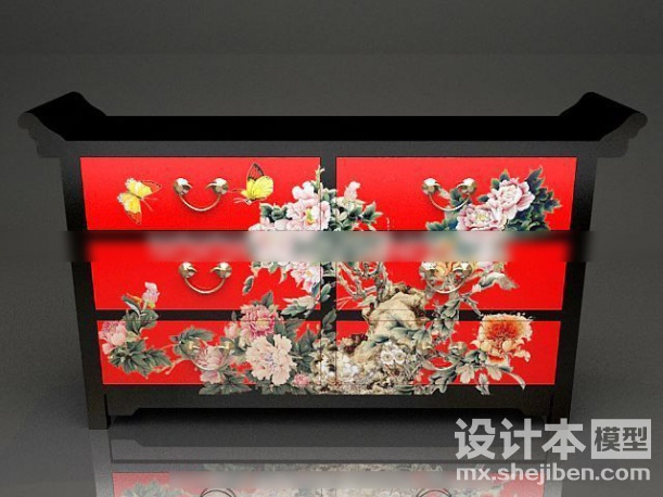 中式柜子3d模型下载