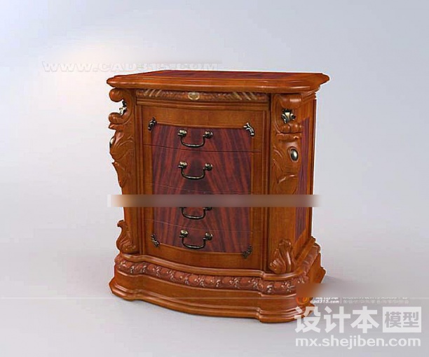 美工家具床头柜3d模型下载