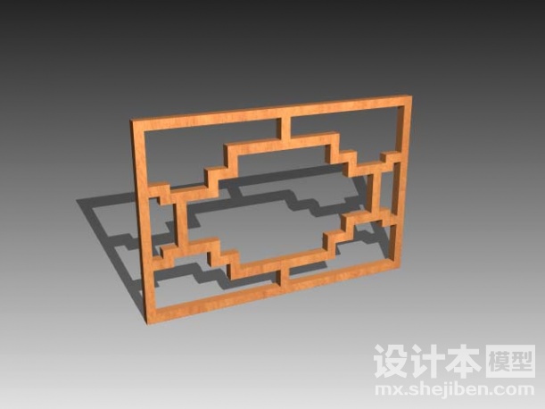 中式窗格3d模型下载