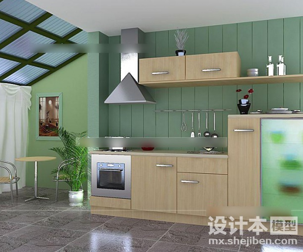 整体橱柜3d模型下载