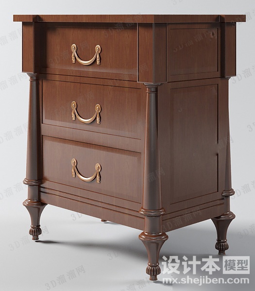 床头柜3d模型下载