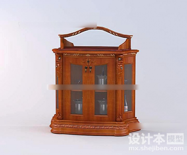 美工家具酒柜3d模型下载