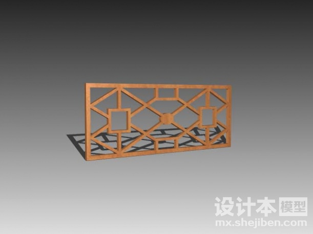 中式窗格3d模型下载