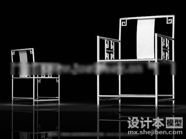 中式家居椅子3d模型下载