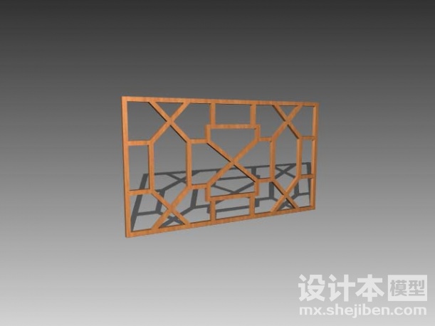 中式窗格3d模型下载