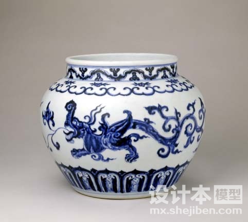 清华瓷瓶3d模型下载