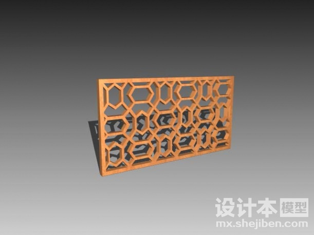 中式窗格3d模型下载