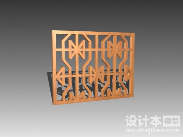中式窗格3d模型下载