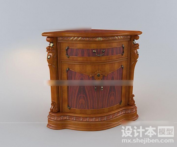 美工家具床头柜3d模型下载