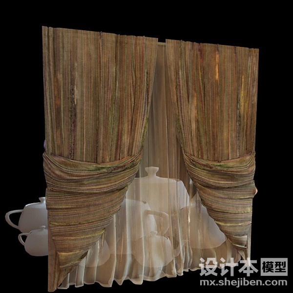 窗帘3d模型下载