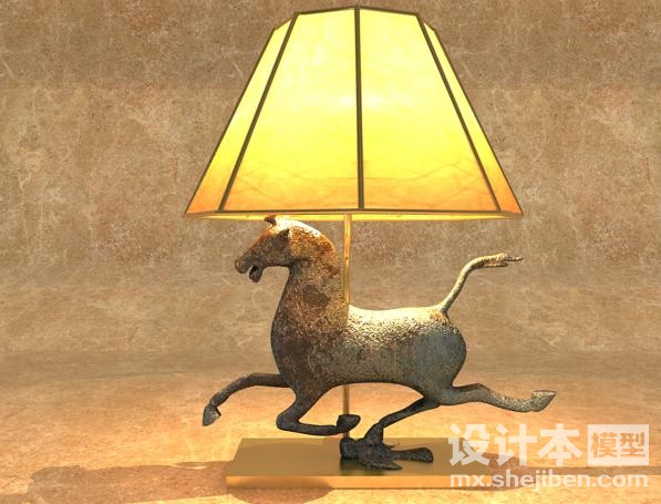 中式台灯3d模型下载