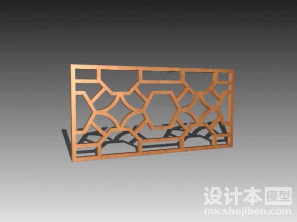 中式窗格3d模型下载