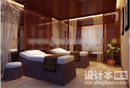 中式休闲会所3d模型下载