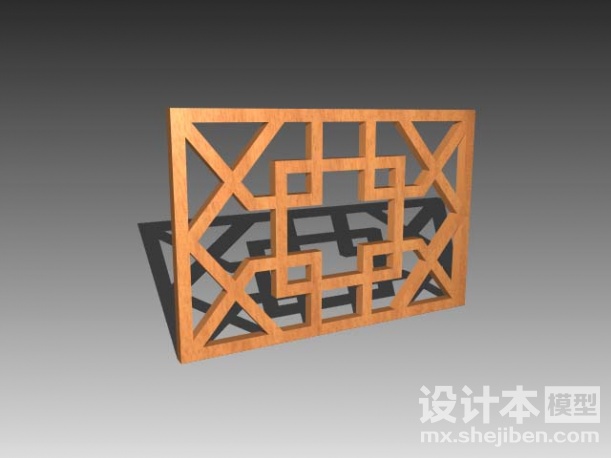 中式窗格3d模型下载