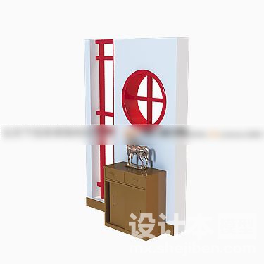 鞋柜3d模型下载