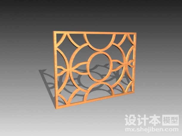 中式窗格3d模型下载