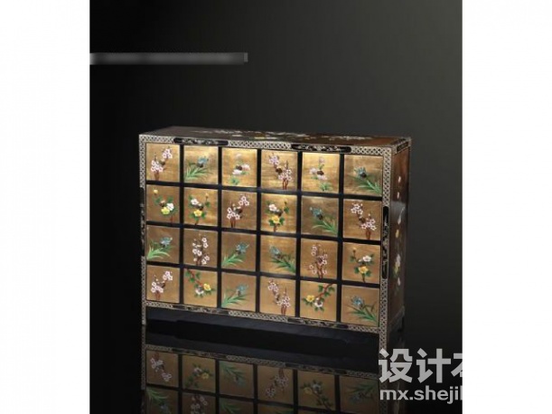 中式柜子3d模型下载
