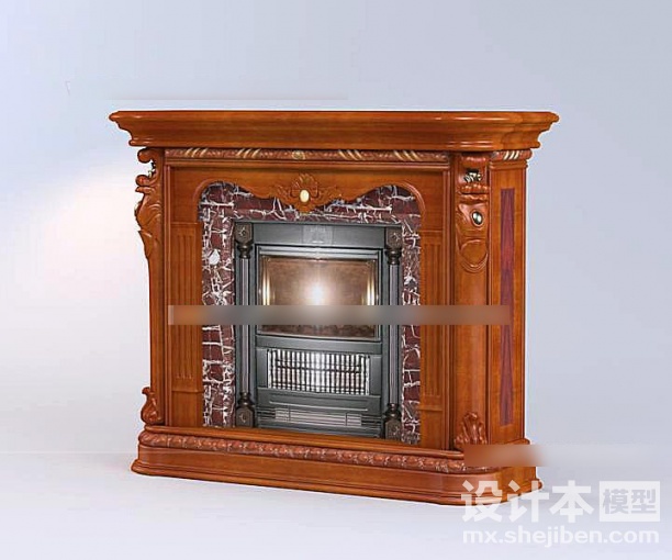 美工家具壁炉3d模型下载