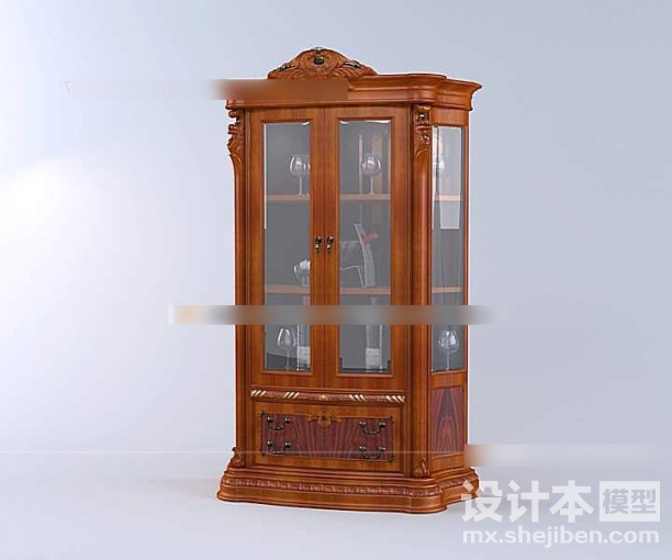 美工家具酒柜3d模型下载