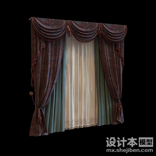 窗帘3d模型下载