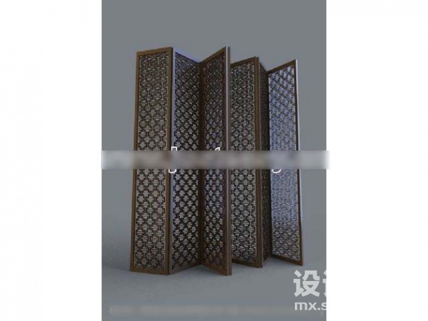 中式屏风隔断3d模型下载