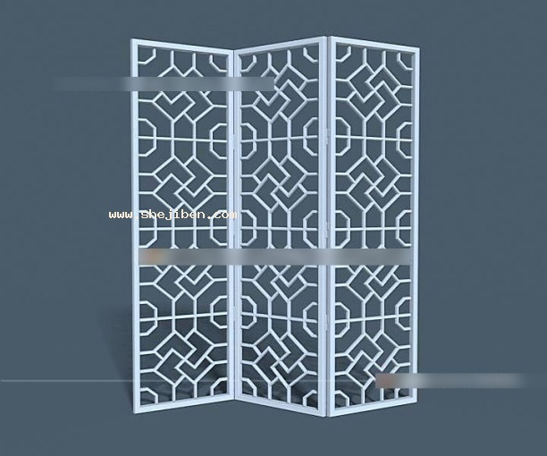 屏风隔断3d模型下载