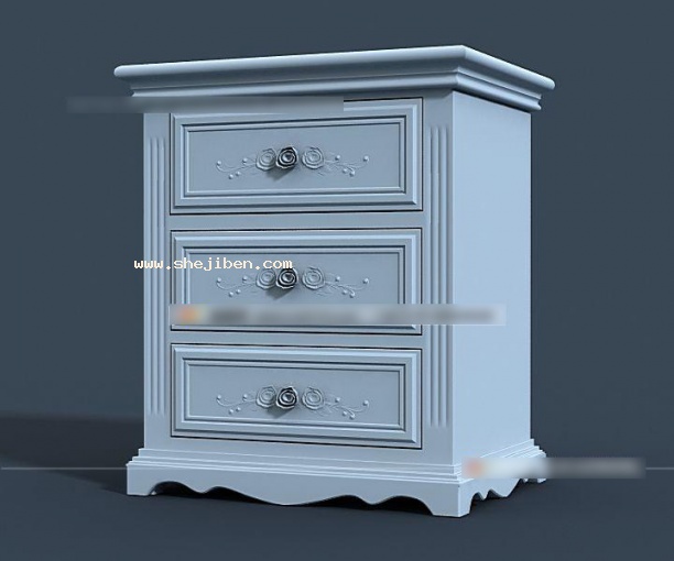 床头柜3d模型下载