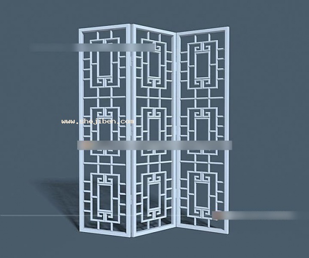 屏风隔断3d模型下载