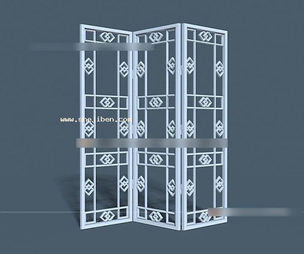 屏风隔断3d模型下载
