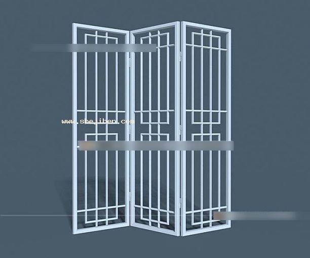 屏风隔断3d模型下载