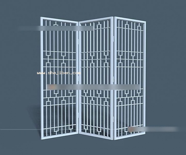 屏风隔断3d模型下载
